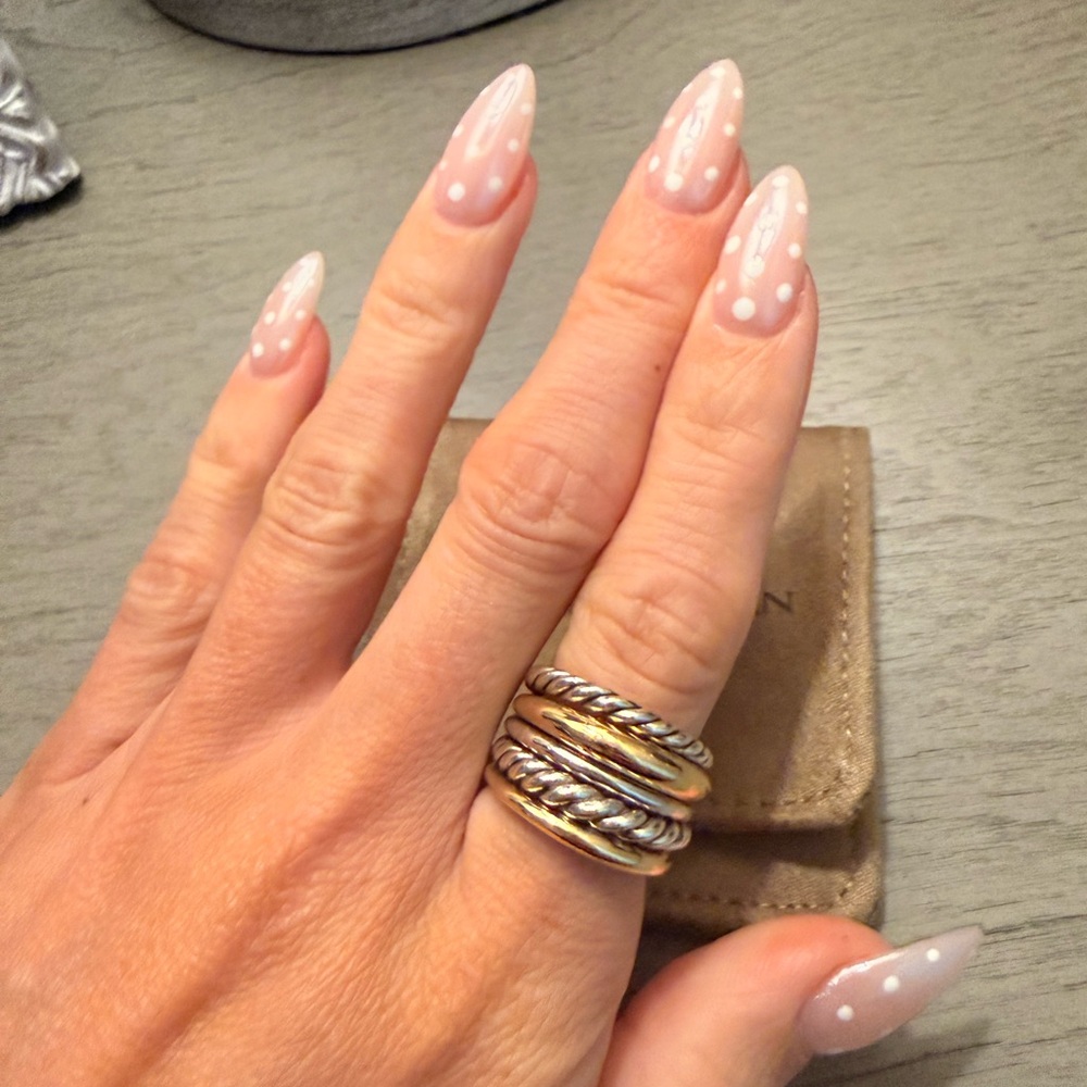 David Yurman Gold and Silver stack ring